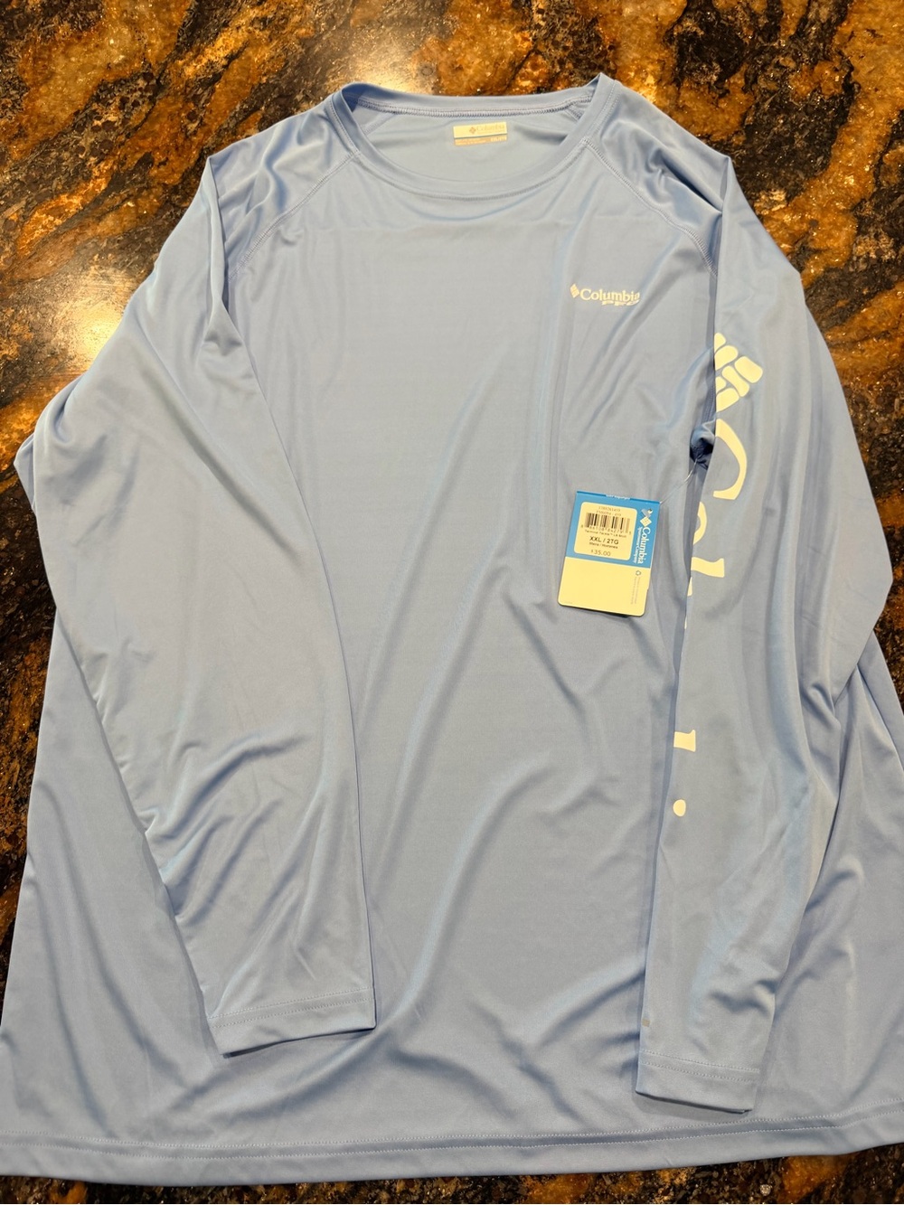 Columbia Light Blue Long-Sleeve Performance Tee